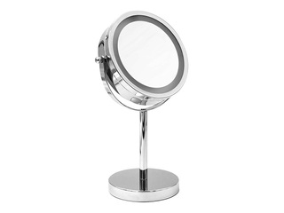 Kosmeetiline peegel Ridder Daisy, LED-valgustusega, vabalt seisev, kroomitud, Ø20×35cm