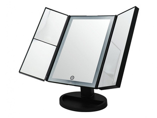 Kosmeetiline peegel Ridder Vivian M, LED-valgustusega, vabalt seisev, must, 12×27.5×18cm