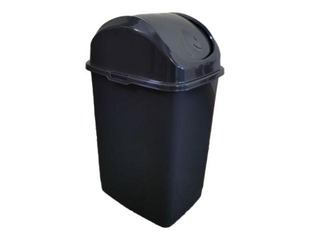 Garbage can with a swinging lid SLIM plastic, anthracite, 18 l