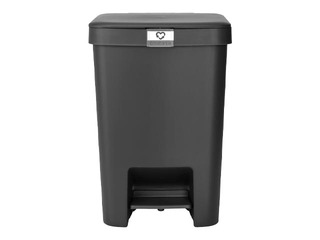 Pedaliga prügikast StepUp, tumehall, 25l