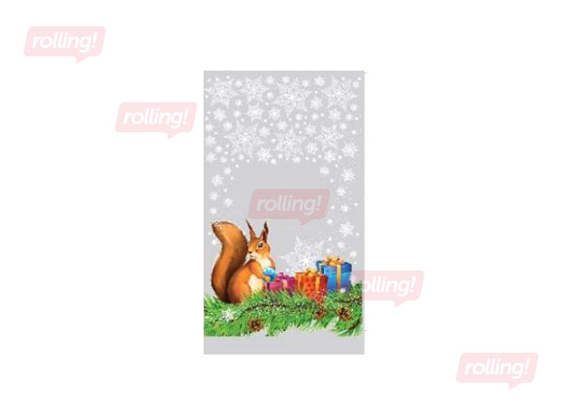 Gift bags BOPP Squirrel  20x33cm+3Fd, 30my, 100 pcs.