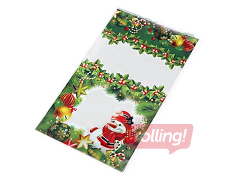 Gift bags BOPP Snowman and decorations 200x30x330mm, 100 pcs.