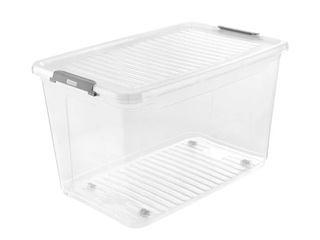 Hoiukast Keeeper Leo, kaanega, ratastel, läbipaistev, 56l