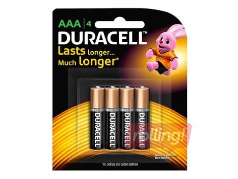 Patareid Duracell Alkaline, AAA, 1.5V, 4 tk.