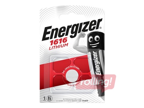 Patarei Energizer Lithium, nööppatarei, CR 1616, 1 tk. 