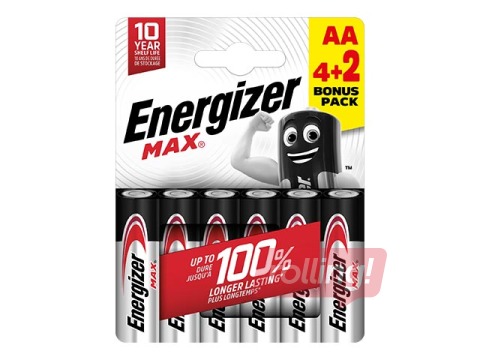 Patareid Energizer MAX Alkaline, AA B4+2,1.5V, 6 tk.