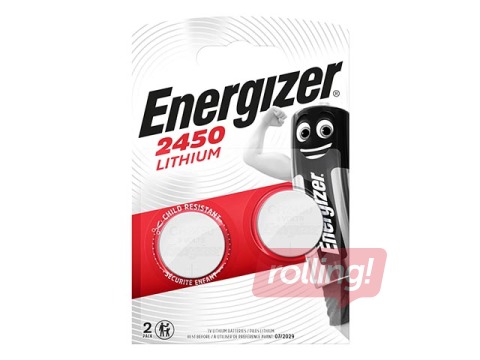 Patareid Energizer, nööppatarei, CR2450, 2 tk.