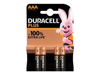 Patareid Duracell Plus Alkaline, AAA, 1.5V, 4 tk.
