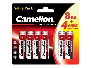 Patarei Camelion Alkaline, AA B8+4, 1.5V, 12 tk.