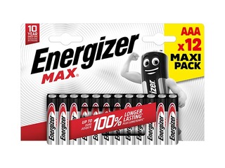 Patarei Energizer MAX Alkaline, AAA B12, 1.5V, 12 tk.