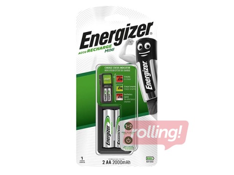 Patareide laadija Energizer Mini EU pistik 2000 mAh + 2 x AA