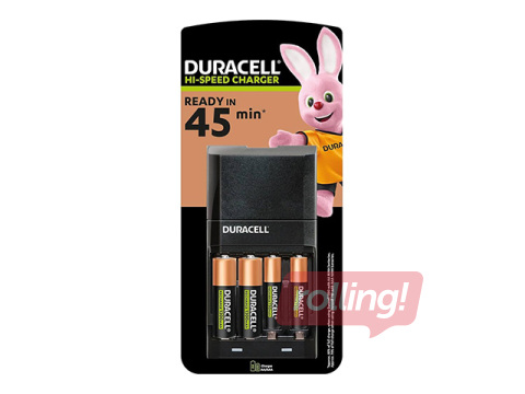 Bateriju lādētājs Duracell Hi-Speed Value Charger +2AA 1300mAh, +2AAA 750mAh, 45min uzlāde