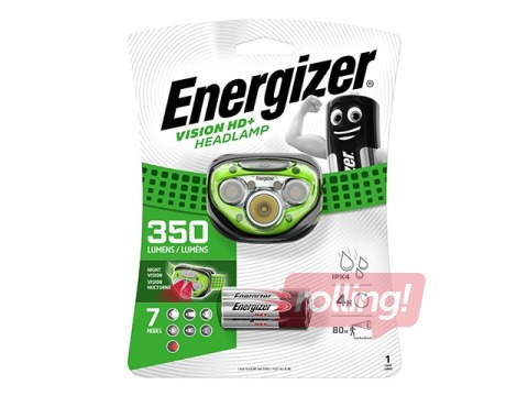 Energizer Vision HD+ pealamp, 350 lm, 3 x AAA