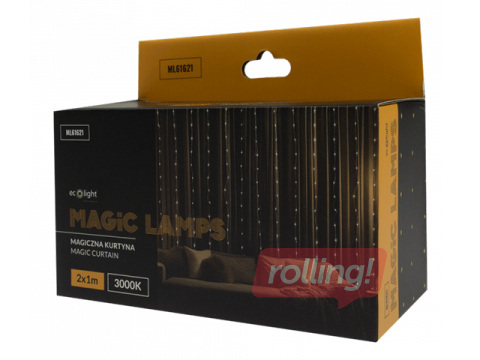 Elektrilampide ahel, MAGIC LAMP kardin 200LED, 2m*1m 3000K, soe valge, DC5V