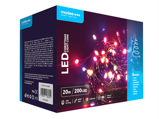 Elektrilised string-tuled, Modee Lighting LED-nöör, 200 LED-i, värvilised, 20 m