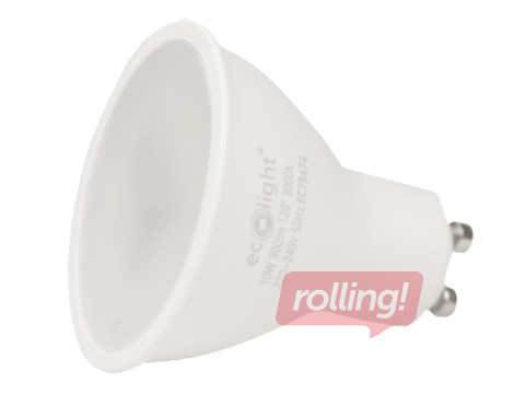 Lambipirn Eco Light GU10 10W 3000K 900lm, soe valge