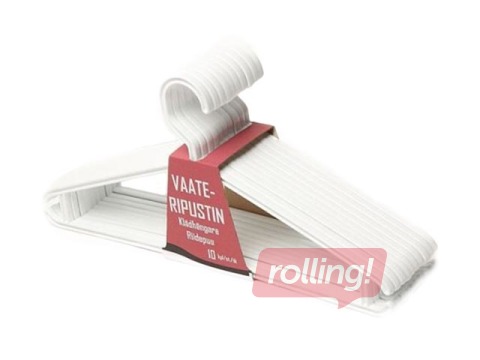 Riidepuu valge plastik, 10 tk.