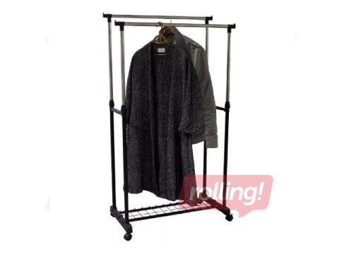 Riidestange Ordinett, Deluxe Double Black, must, 88x43x98-175cm