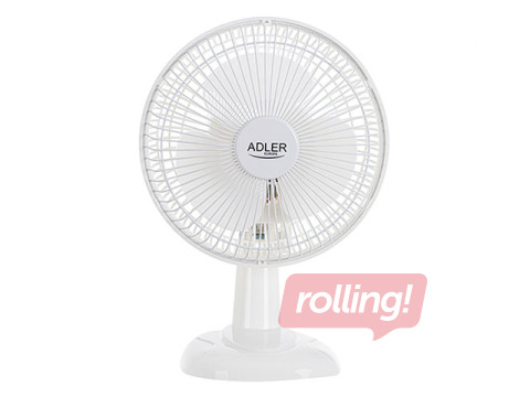 Lauaventilaator Adler AD7301, 30W, ø15cm, valge