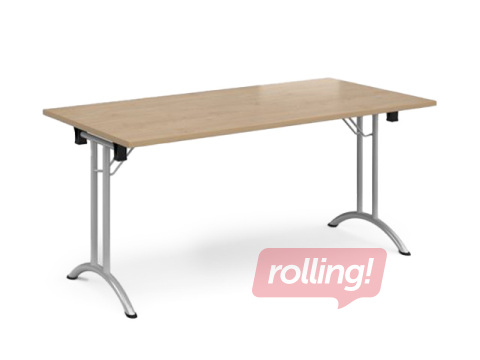 Konverentsilaud ZH, kokkupandavad jalad, hall raam, tammetooni pealispind, 160x80x73cm