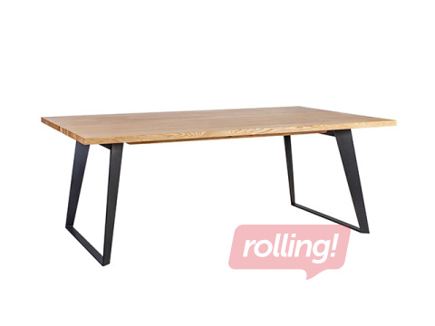 Konverentsilaud Lisbon, must raam, tamme tooniga pealispind, 220×100×75cm