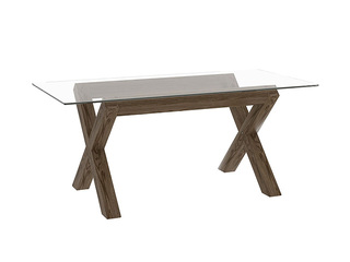 Konverentsilaud Turin, tammepuidust raam, klaaspind, 180×90×75cm