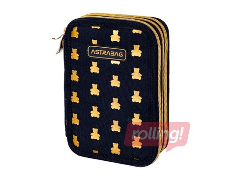 Pliiatsitasku Astra, Golden Teddy, 3 sektsiooni, tarvikutega