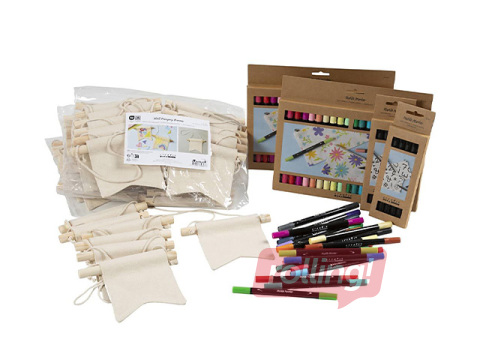 Ripplippude ja tekstiilimarkerite komplekt