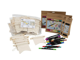 Ripplippude ja tekstiilimarkerite komplekt