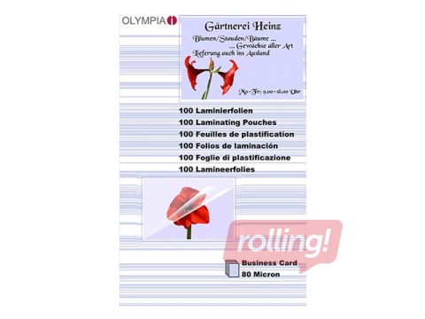 Lamineerimistaskud Olympia Business card (60x95), 80 mic, 100 tk.