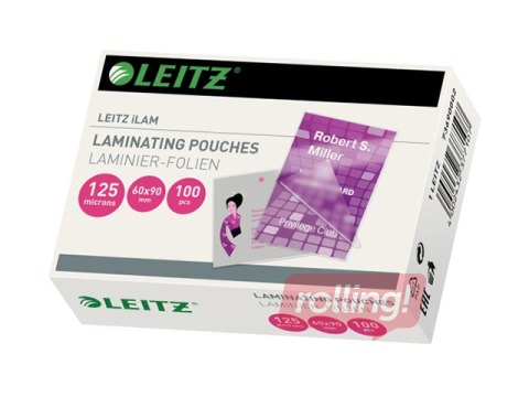 Lamineerimistaskud Leitz, 60 x 90 mm, 125mic., 100 tk.