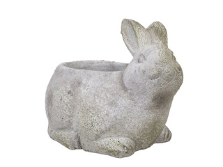 Dekoratiivne lillepott Stone jänes, betoonist, hall, 18×13×14.5cm