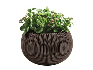 Dekoratiivne lillepott Keter Cozy M, riputatav, plast, pruun, Ø36cm