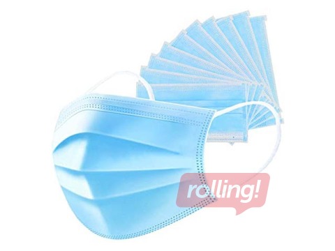 Kaitsemask N50, 3 kihti, elastsete ribadega, 50tk