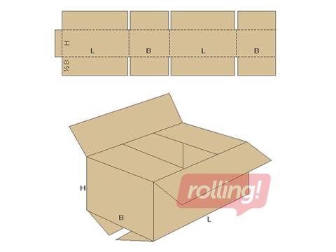 Lainepapist kast 390 x 290 x 390 mm, FEFCO 0201