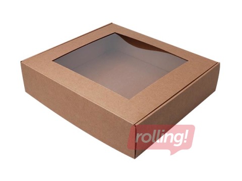 Kinkekarp aknaga, 330x300x80mm, kokkuklapitava kaanega