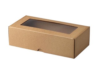 Packaging box with window, 320x165x93 mm, with folding lid