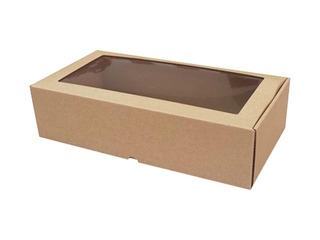 Gift box with window 320x165x83 mm, brown