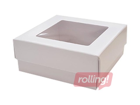 Pakendikarbid, 95x95x40mm, aknaga, valge, 10 tk.