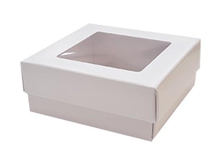 Packaging boxes, 95x95x40 mm, with window, white, 10 pcs.