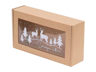 Akendega kinkekarp, avatava kaanega, 230x127x60mm