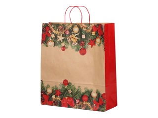 Kinkekott Christmas, 45 x 15 x 49 cm, paber, pruun