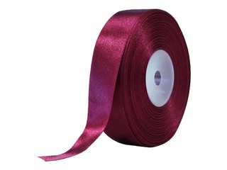Gift ribbon 25 mm/ 25 m, satin, dark pink