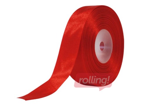 Gift ribbon 25 mm/ 25 m, satin, red