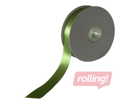 Лента для упаковки подарков 12 мм/ 25 м, сатиновая, Olivegreen