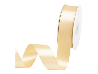 Gift ribbon 25 mm/ 25 m, satin, Shampagne