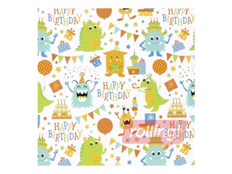 SALE Pakkepaber, Birthday, 50x500cm