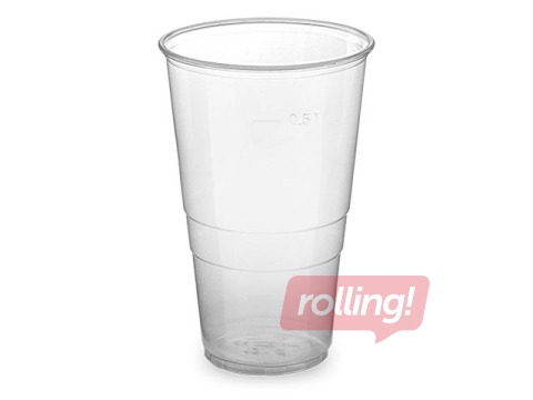 Plasttopsid, läbipaistvad, 500ml, 50 tk.