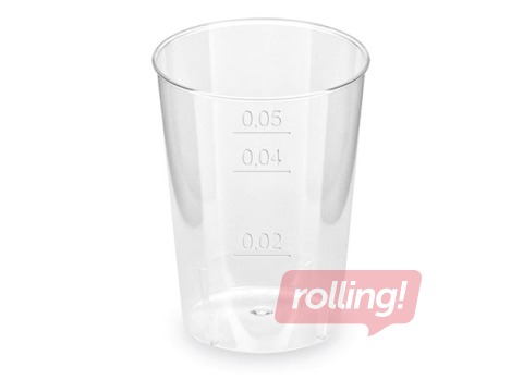 Plastic cups, transparent, 50ml, 40 pcs.