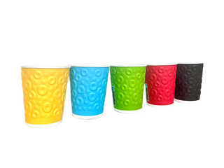 Glāzes papīra ar dubulto sienu Color Mix, 250ml, 30 gab.